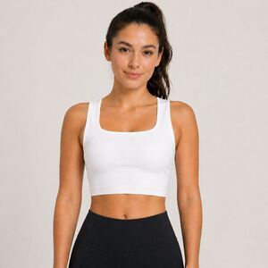 All In Motion White Crop Tank Built In Bra Moisture Wicking Size M NWT #8